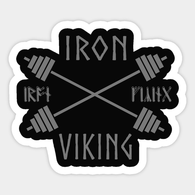 Iron Viking Barbell Silver Sticker by MMArt